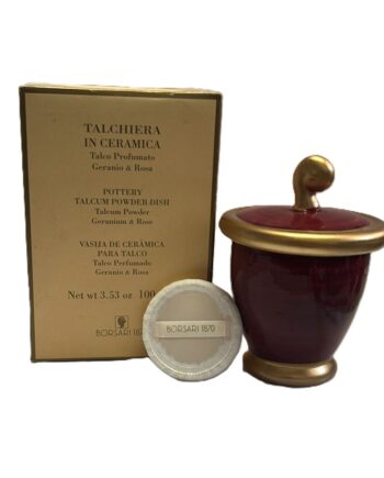 BORSARI - Geranio & Rosa Talchiera in Ceramica 100 gr  Vintage