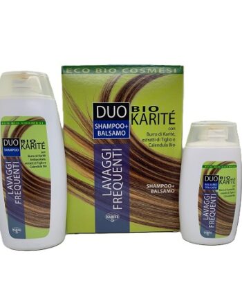 SOCIETA' DEL KARITE', Duo Karitè, Shampoo 200 ml + Balsamo delicato 100 ml, Lavaggi Frequenti