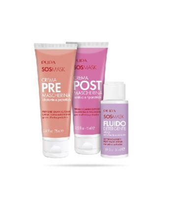 PUPA-Sos Mask kit Set fluido emolliente + crema pre mask + crema post mask